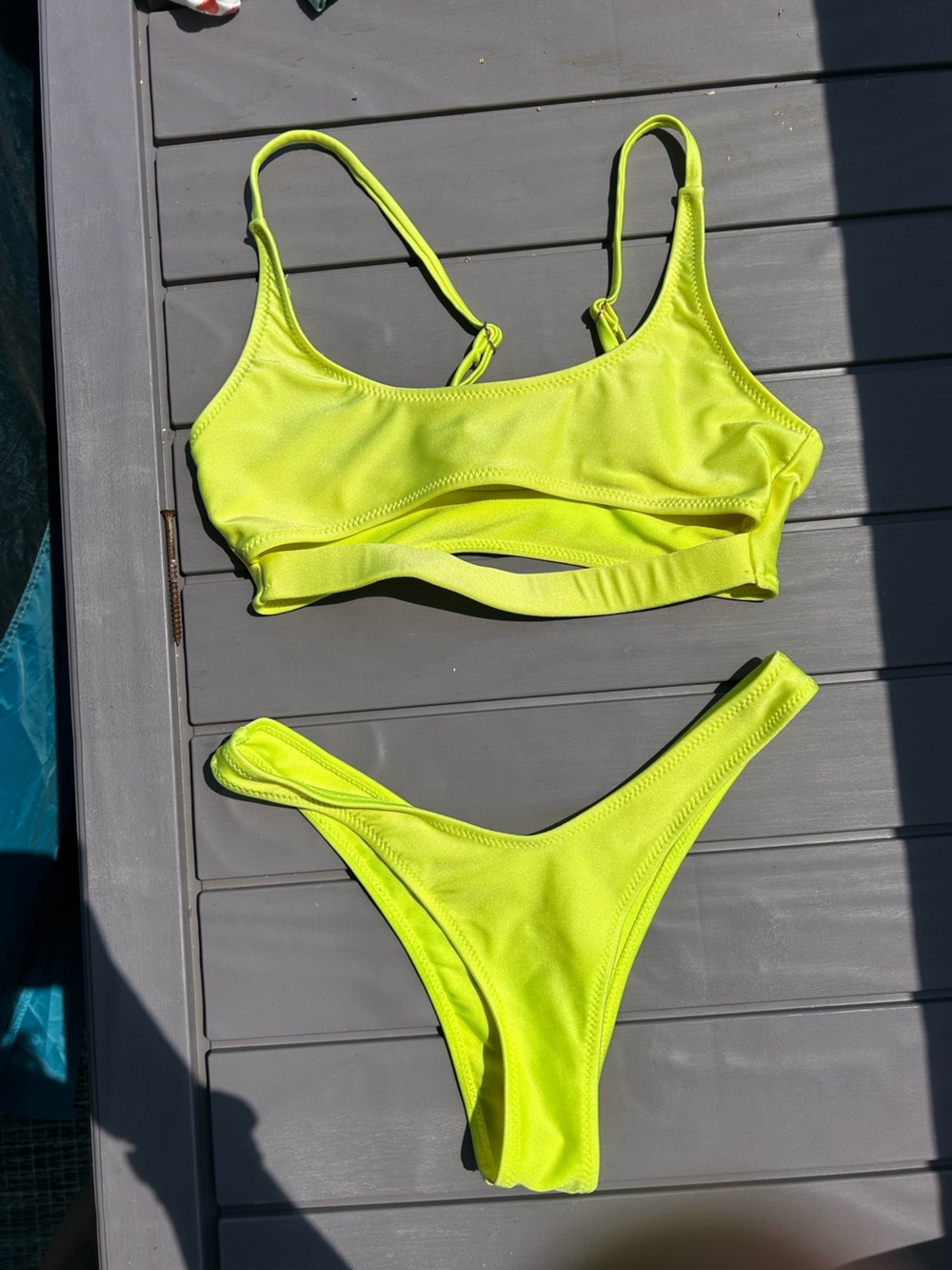 Zaful Neon Yellow Bikini Set